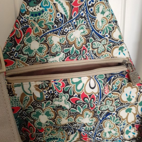 Black Butterfly Canvas Backpack in a Blue Floral Print - Picture 8 of 12